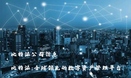 比特派公司信息

比特派：全球领先的数字资产管理平台