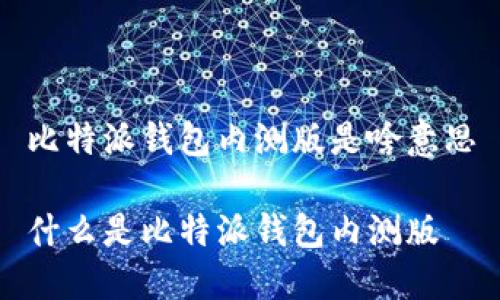 比特派钱包内测版是啥意思

什么是比特派钱包内测版